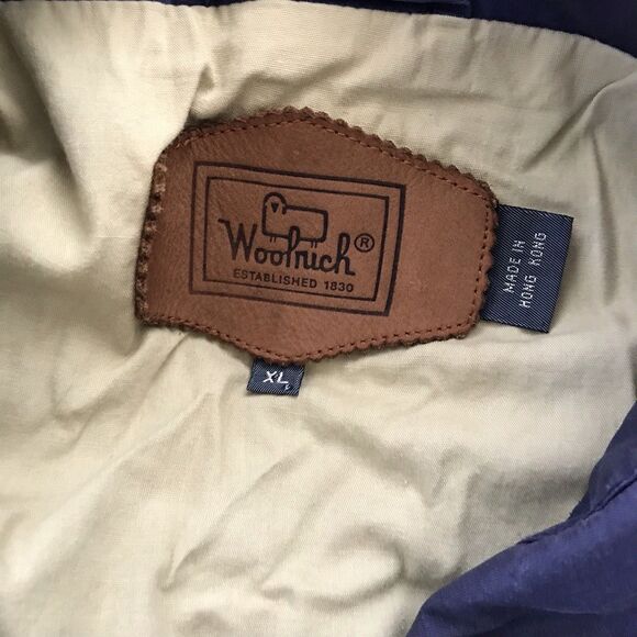 Vintage 1980s 90s Woolrich Navy Blue Tan Barn Utility Nautical Outdoor Jacket - Picture 8 of 8